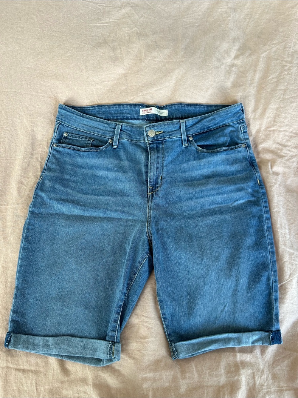 Signature by Levi Strauss Light Blue Denim Bermuda Shorts size 14